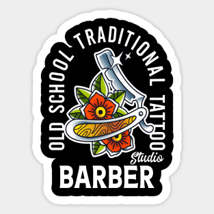 old school traditional tattoo barber shop Sticker